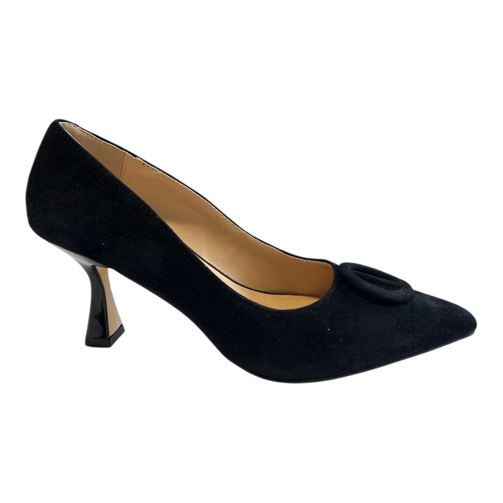 Lotus Henley Black Suede Court Shoes