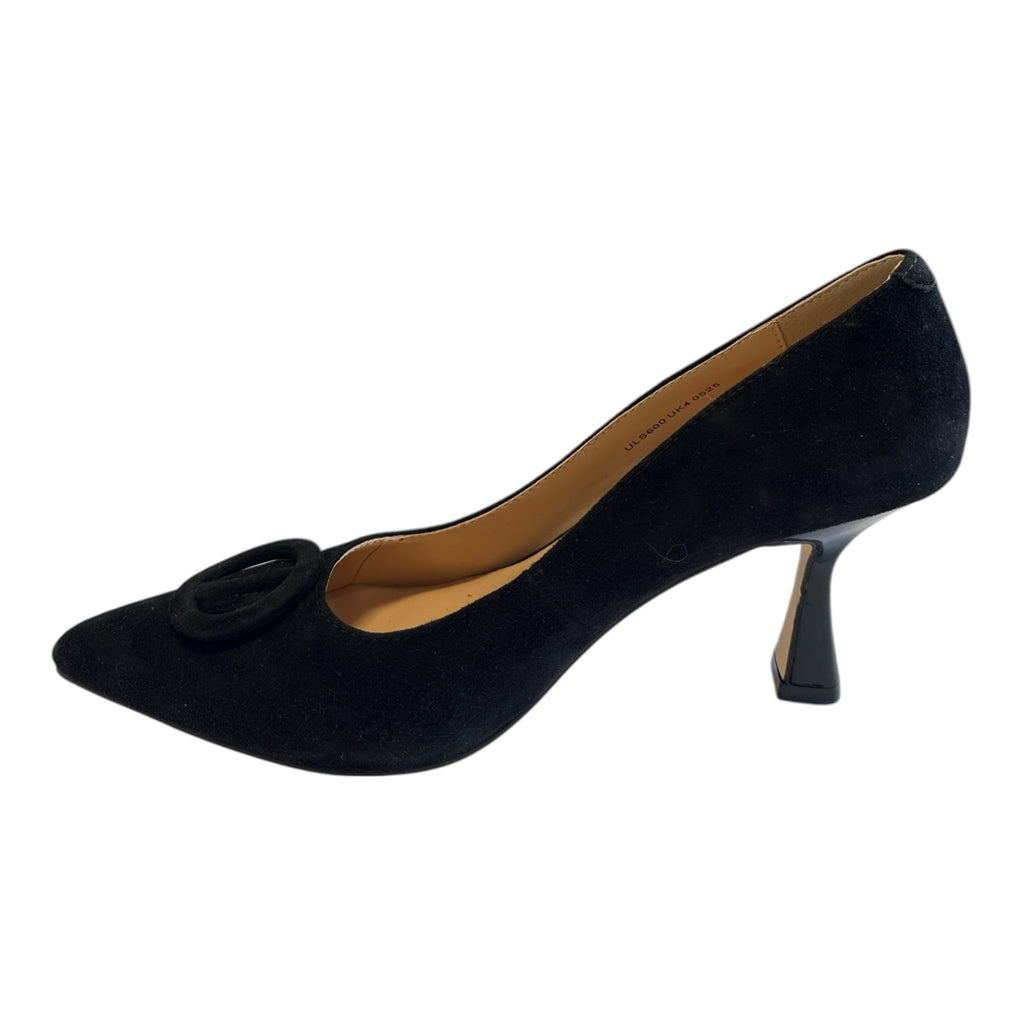 Lotus Henley Black Suede Court Shoes