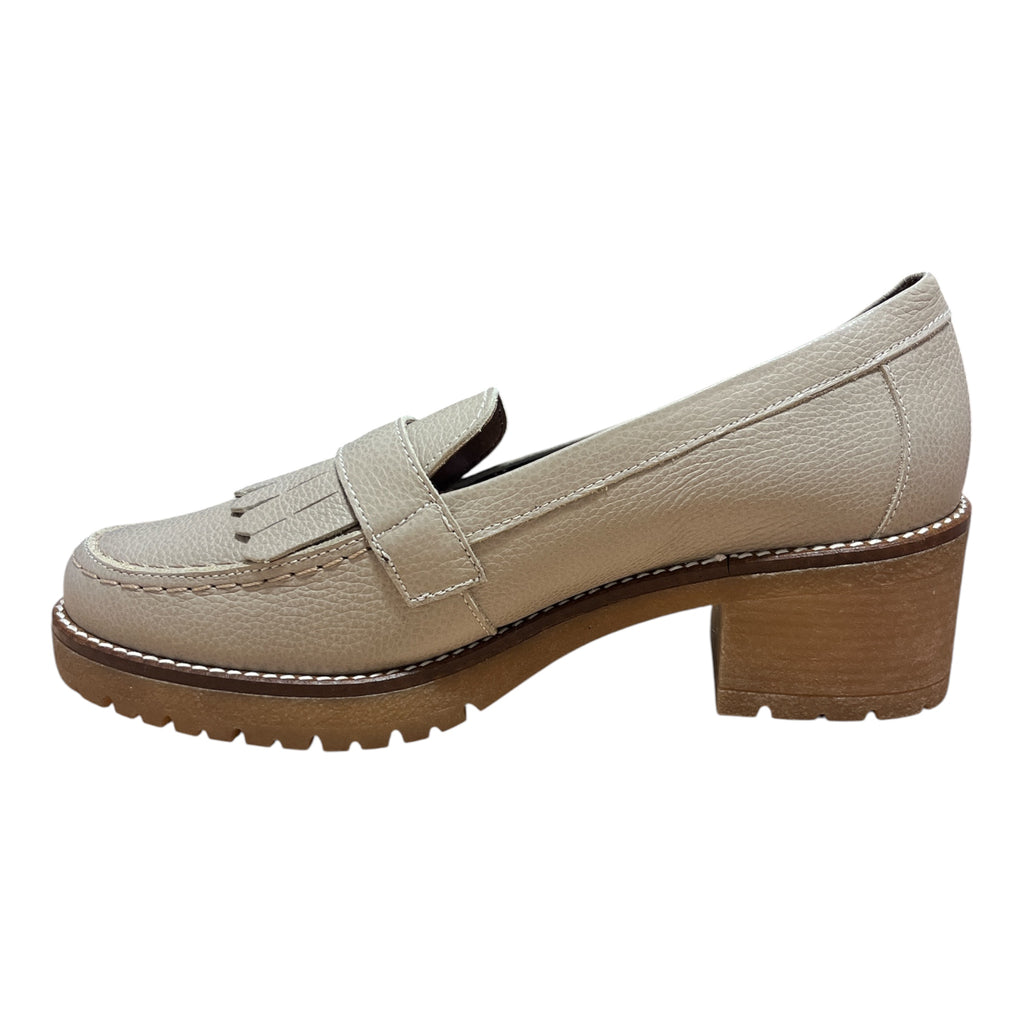 Pitillos Beige Heeled Moccasin Shoes 20.522