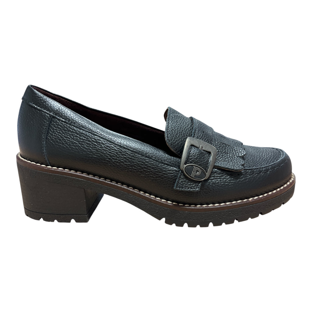 Pitillos Black Heeled Moccasin Shoes 20.523