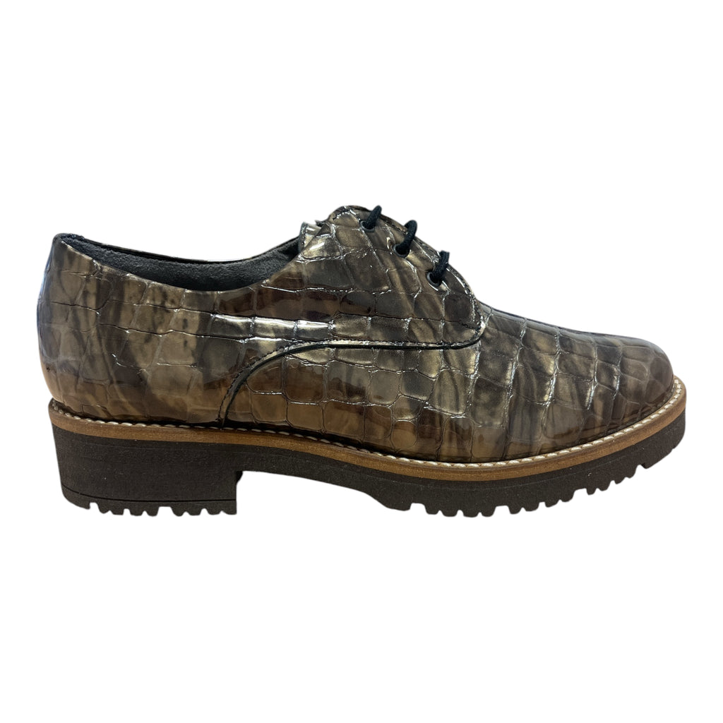 Pitillos Smoke Croc Print Lace-Up Shoes 10.771