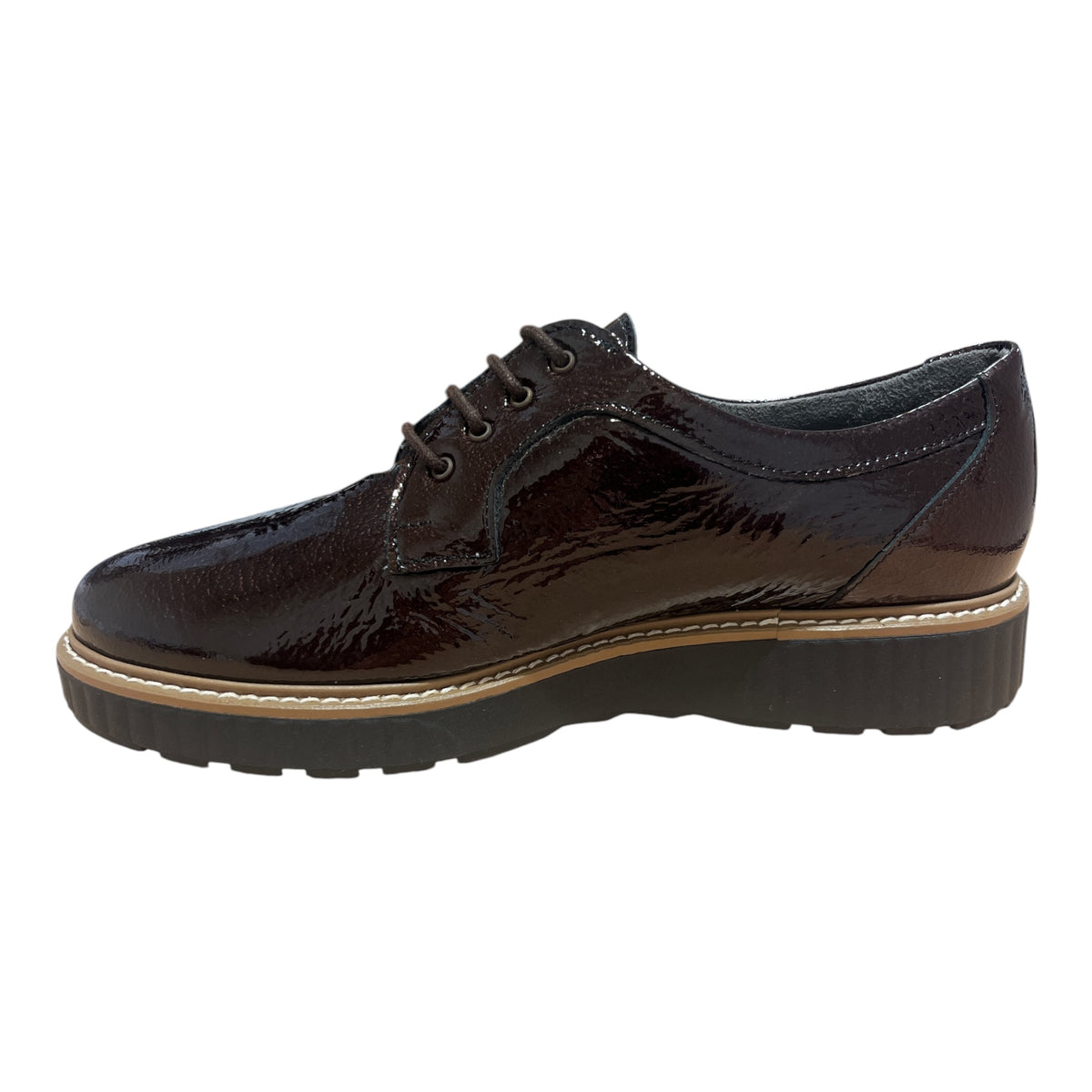 Pitillos Brown Patent Lace-Up Shoes 11.551