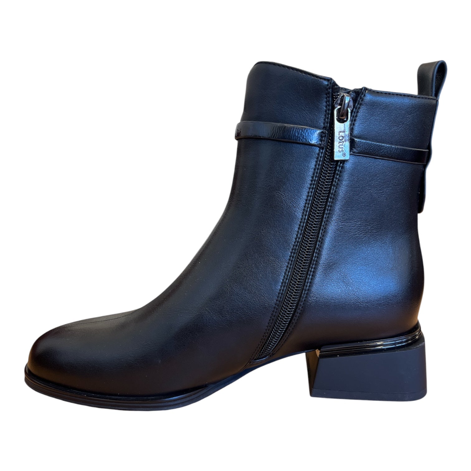 Lotus Unez Black Ankle Boots