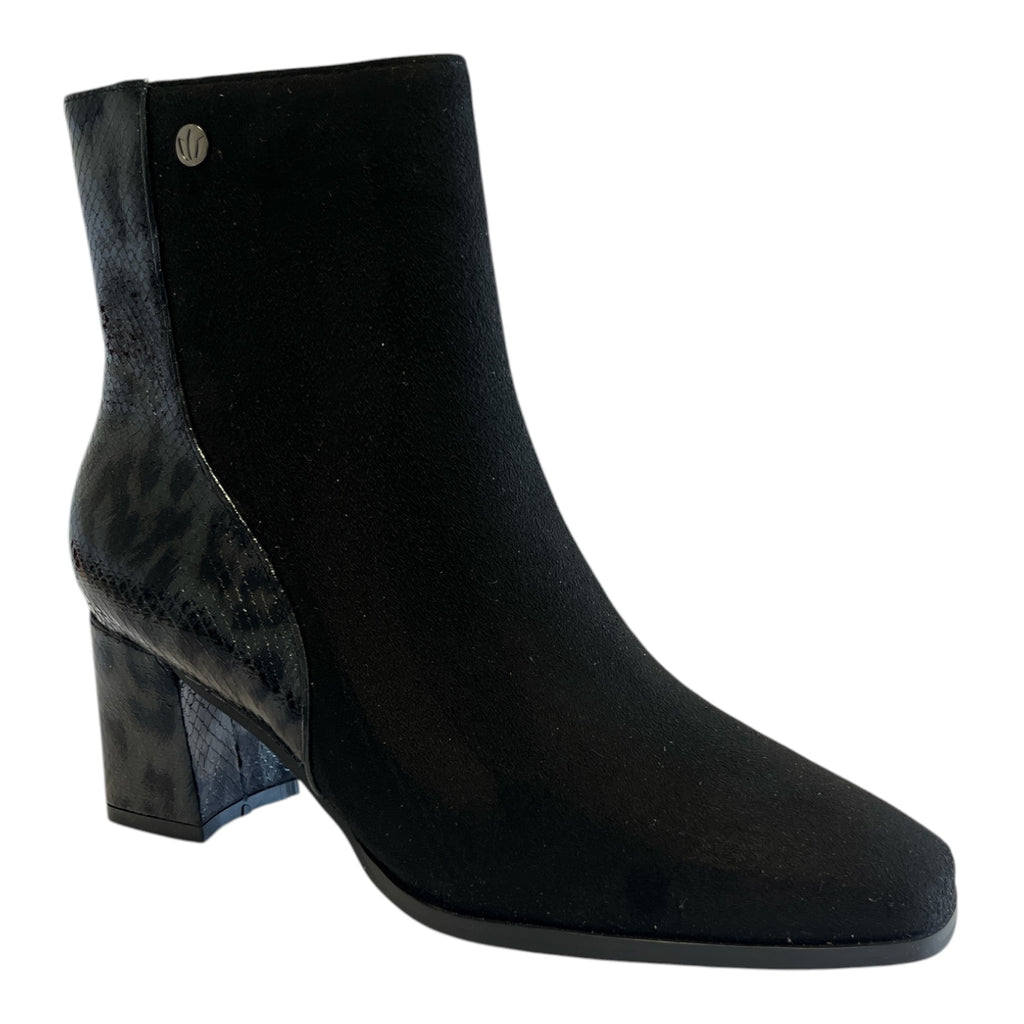 Lotus Zelda Black Heeled Ankle Boots