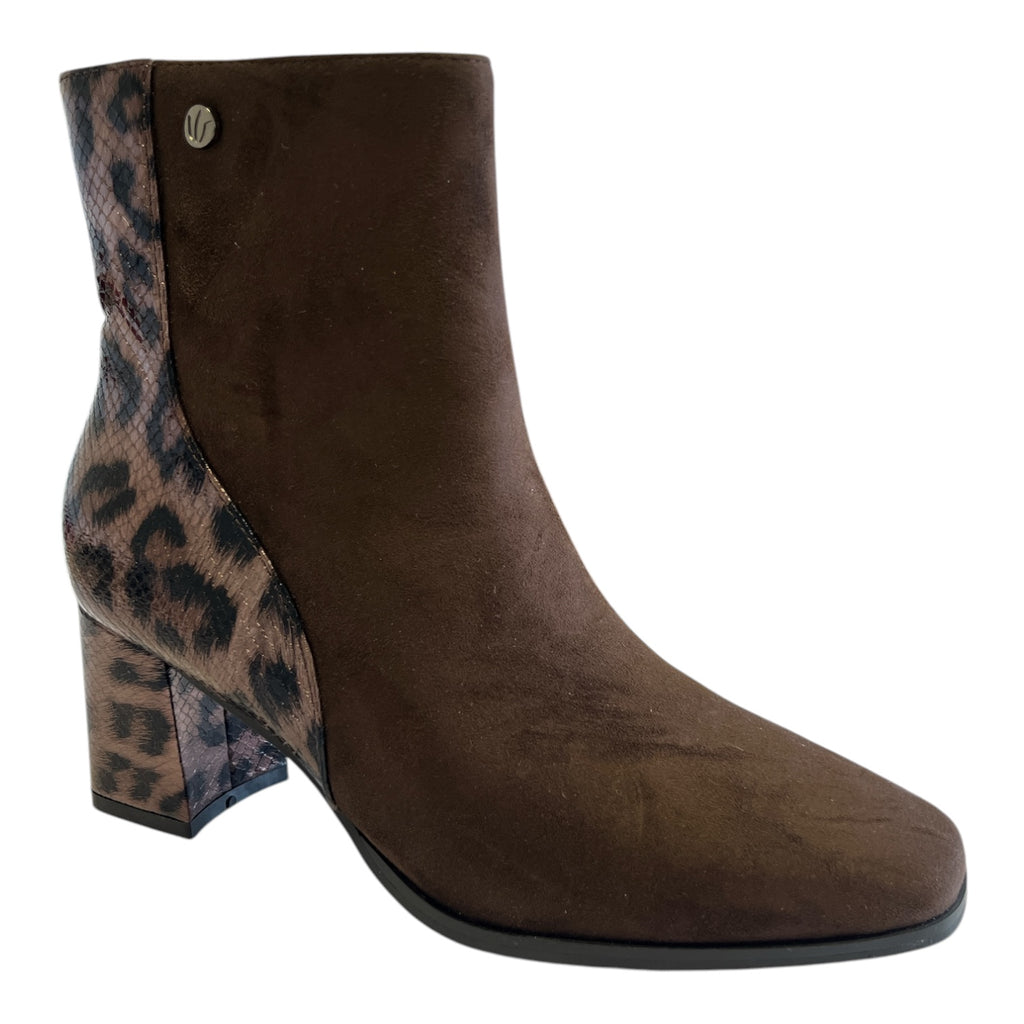 Lotus Zelda Brown Heeled Ankle Boots