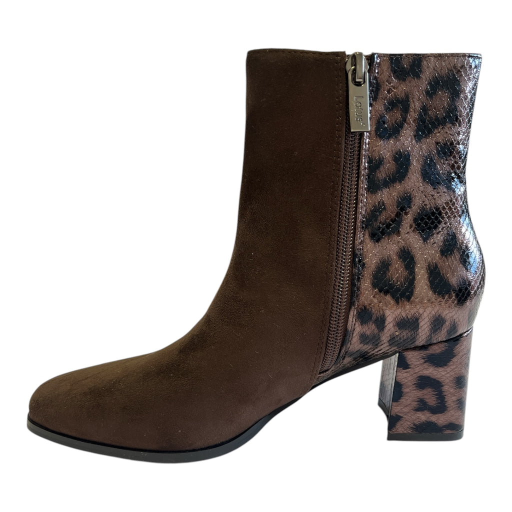 Lotus Zelda Brown Heeled Ankle Boots