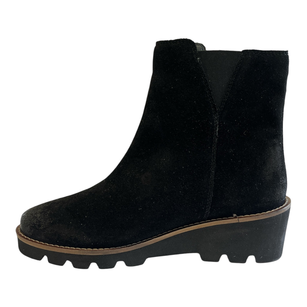 Lotus Olia Black Suede Wedge Boots