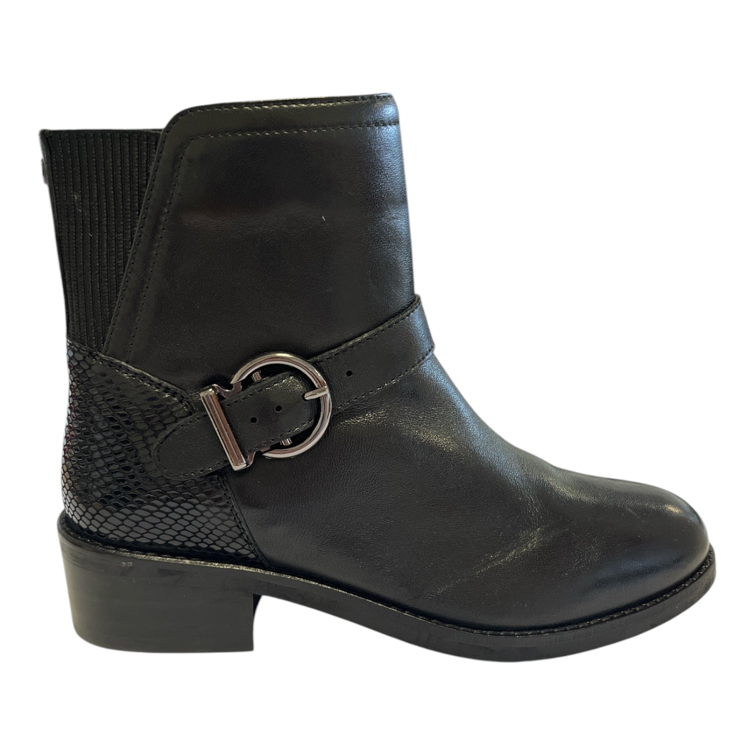 Lotus Trella Black Leather Ankle Boots