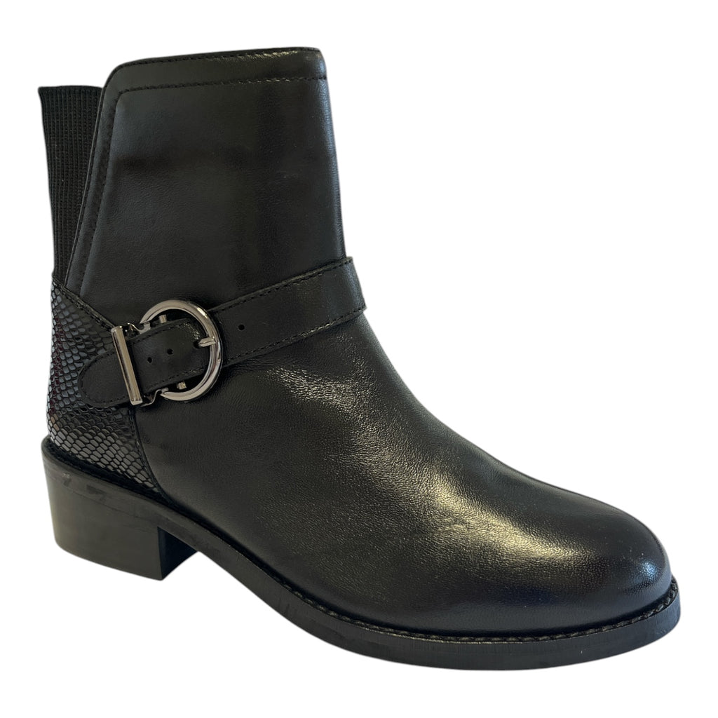 Lotus Trella Black Leather Ankle Boots