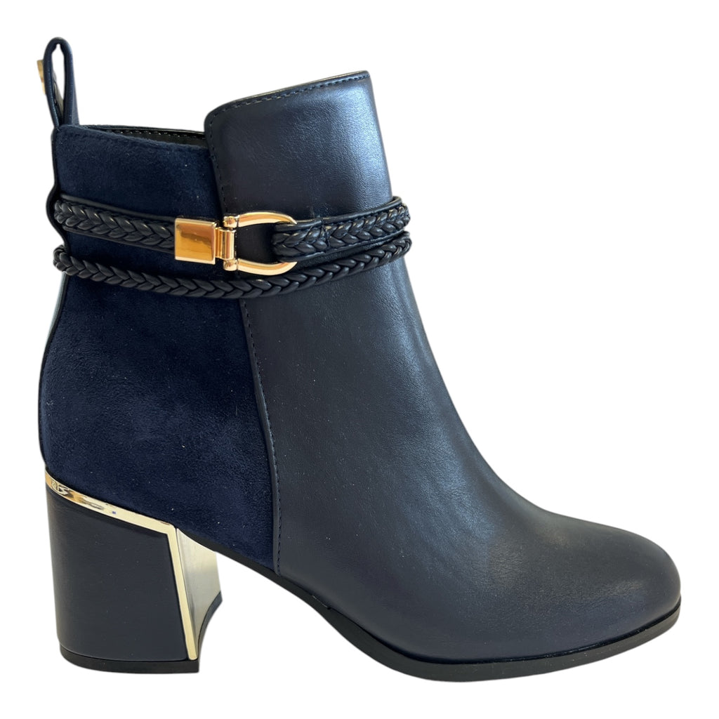 Lotus Winona Navy Heeled Ankle Boots