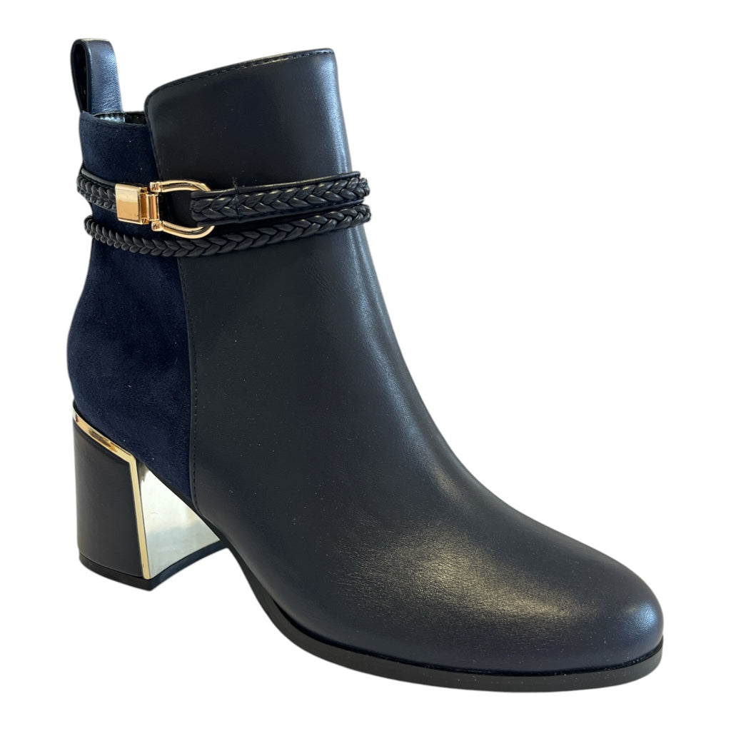 Lotus Winona Navy Heeled Ankle Boots