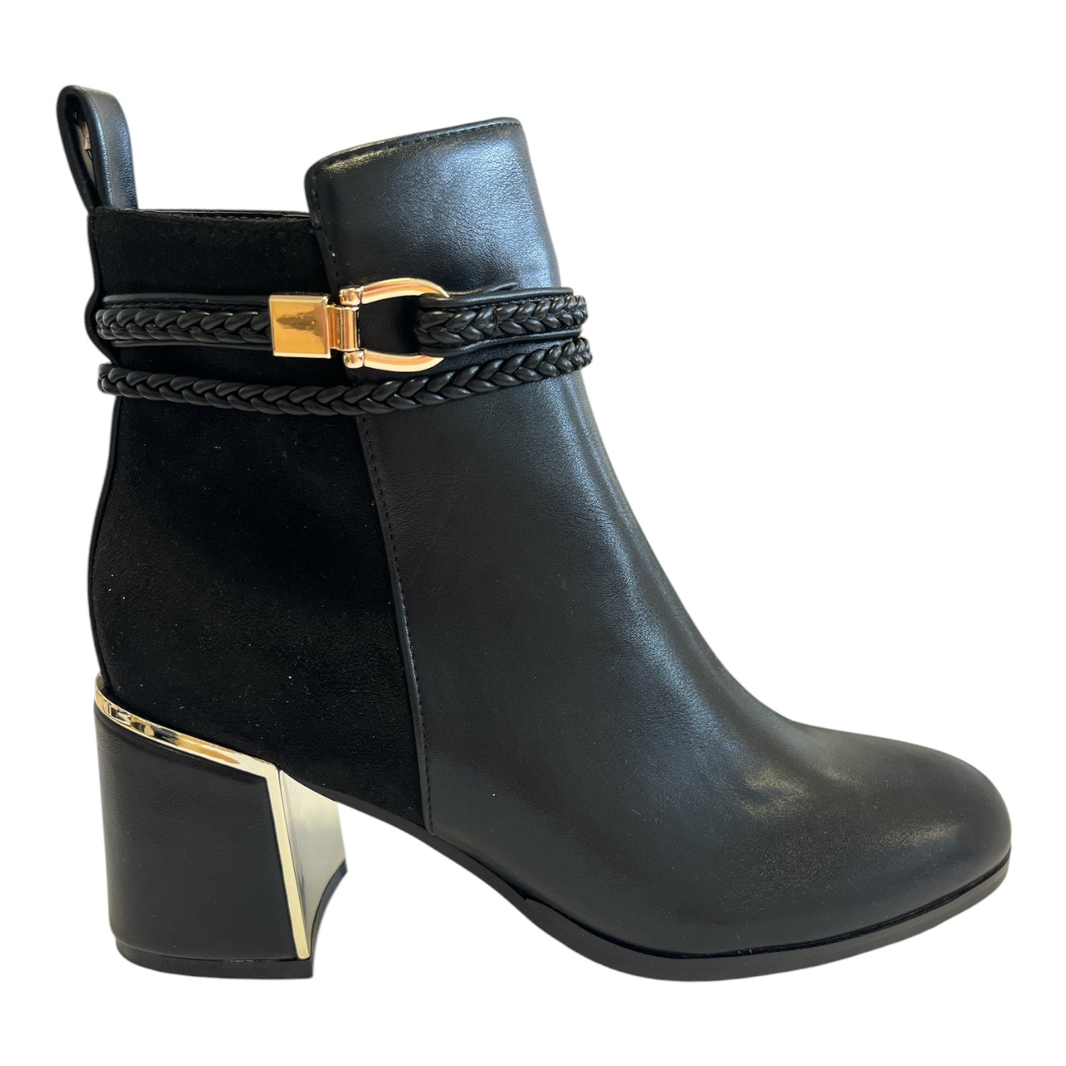 Lotus Winona Black Heeled Ankle Boots