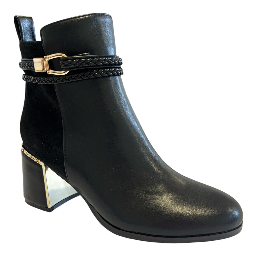 Lotus Winona Black Heeled Ankle Boots