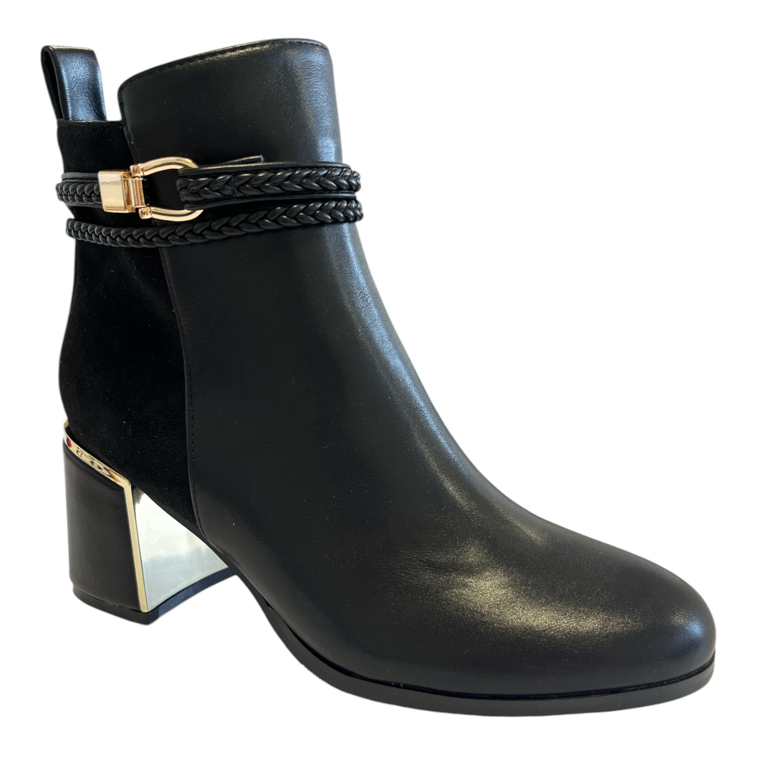 Lotus Winona Black Heeled Ankle Boots