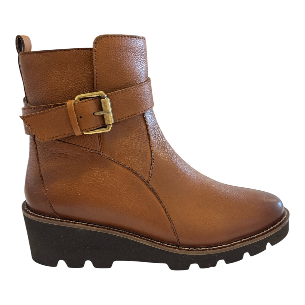 Lotus Lynx Tan Leather Wedge Boots