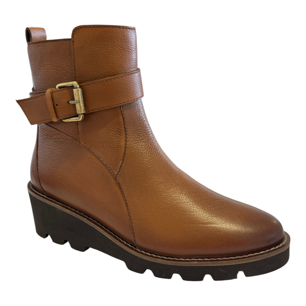 Lotus Lynx Tan Leather Wedge Boots