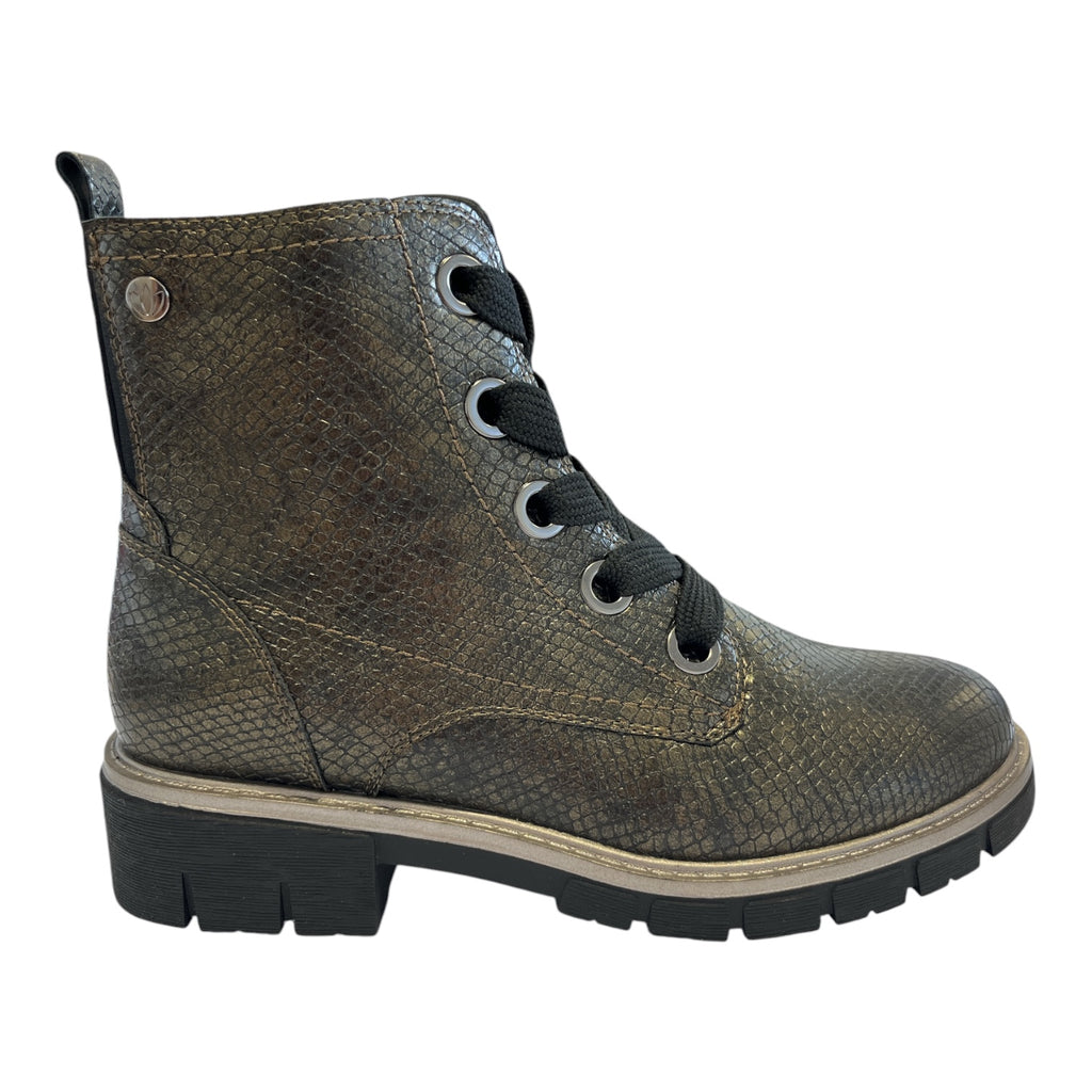 Lotus Jojo Bronze Lizard Print Boots