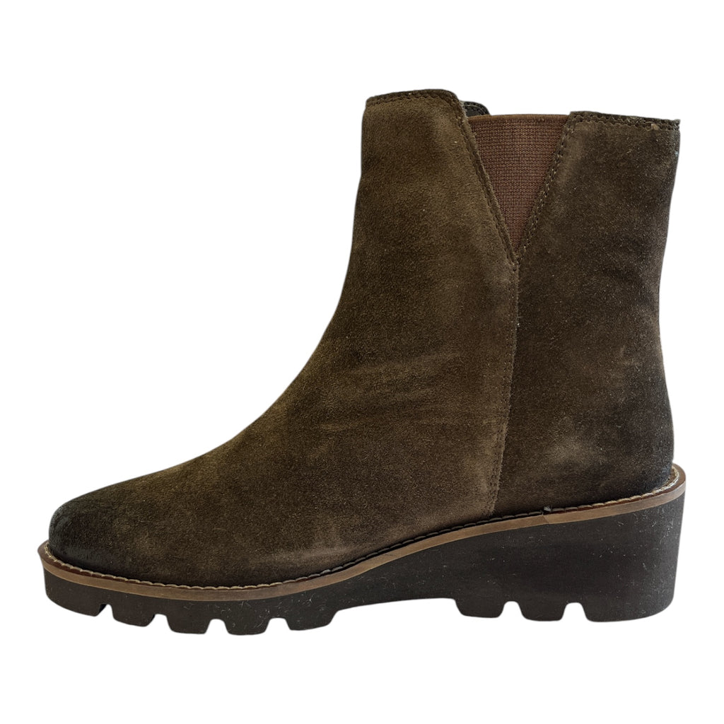 Lotus Olia Brown Suede Wedge Ankle Boots