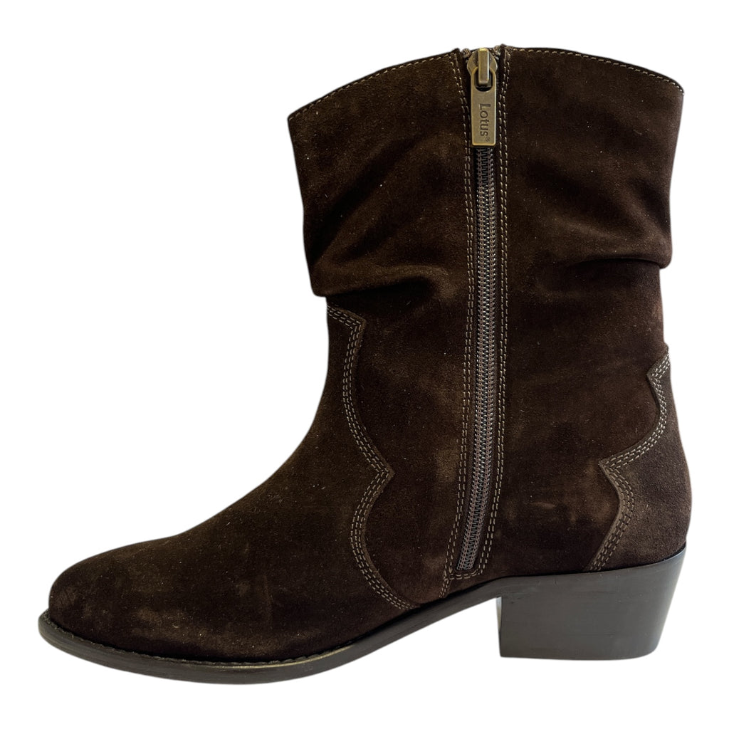 Lotus Dolly Brown Suede Cowboy Boots