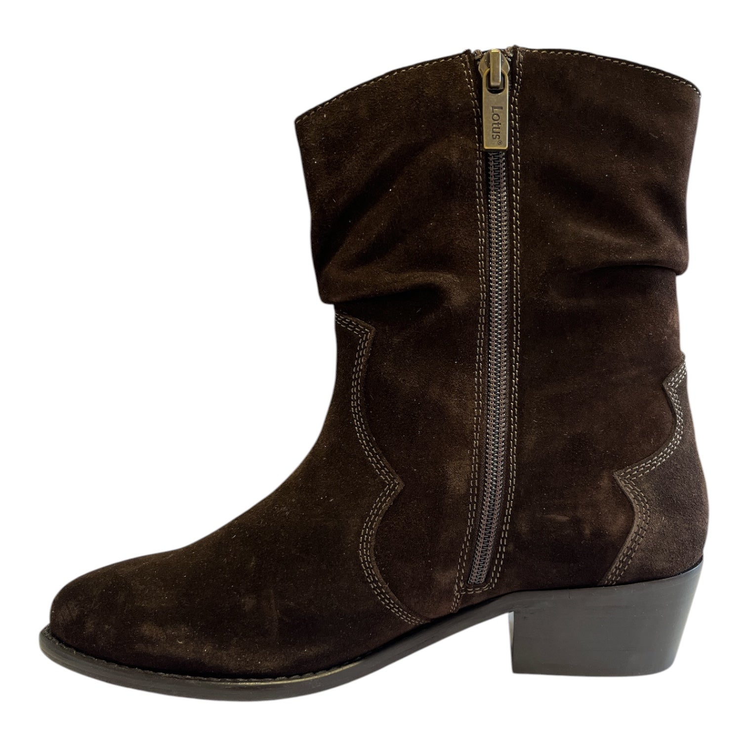 Lotus Dolly Brown Suede Cowboy Boots