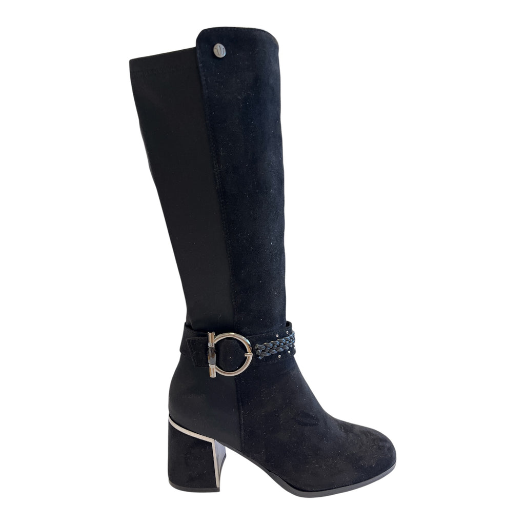 Lotus Palmer Black Knee-High Boots