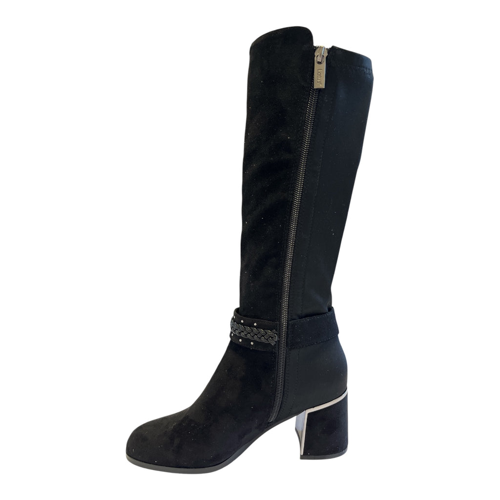 Lotus Palmer Black Knee-High Boots