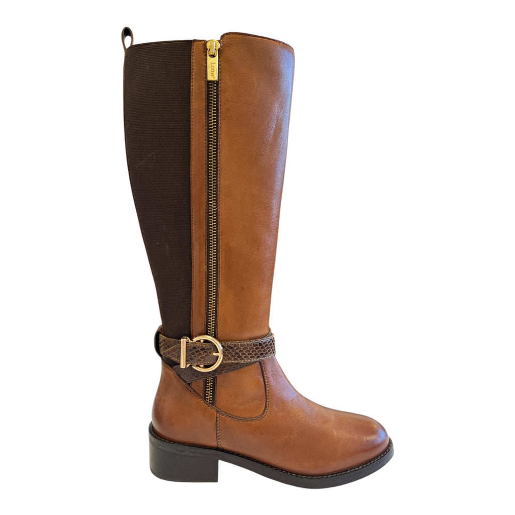 Lotus Malia Tan Leather Knee-High Boots