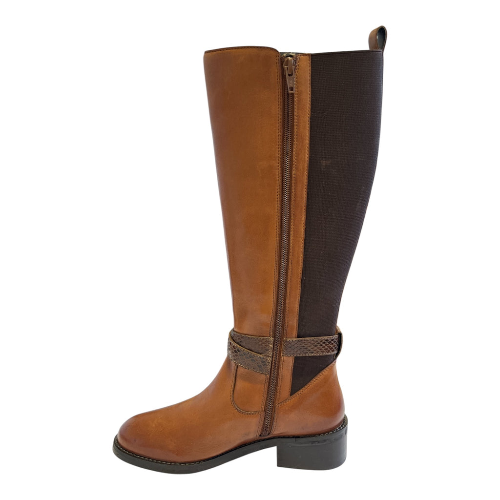 Lotus Malia Tan Leather Knee-High Boots