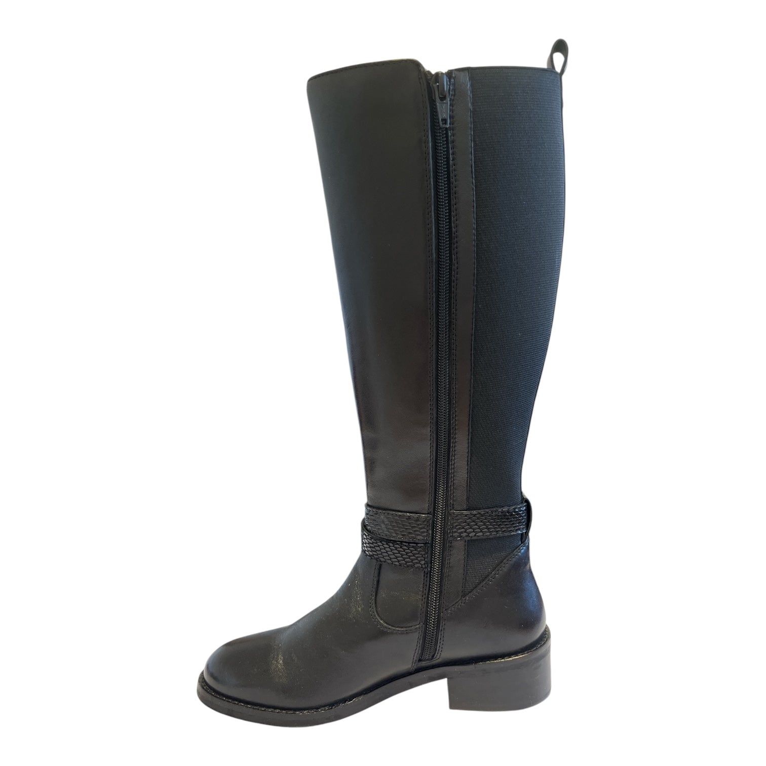 Lotus Malia Black Leather Knee-High Boots