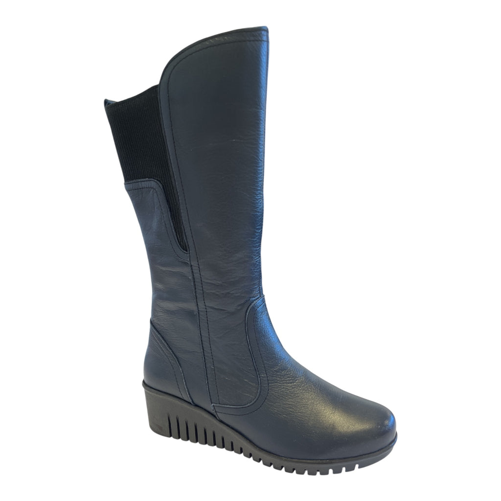 Lotus Fitzgerald Navy Leather Mid-Calf Boots