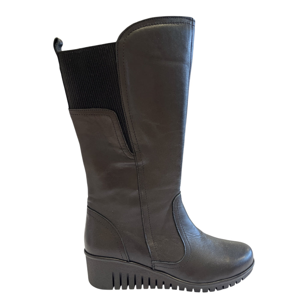 Lotus Fitzgerald Black Leather Mid-Calf Boots