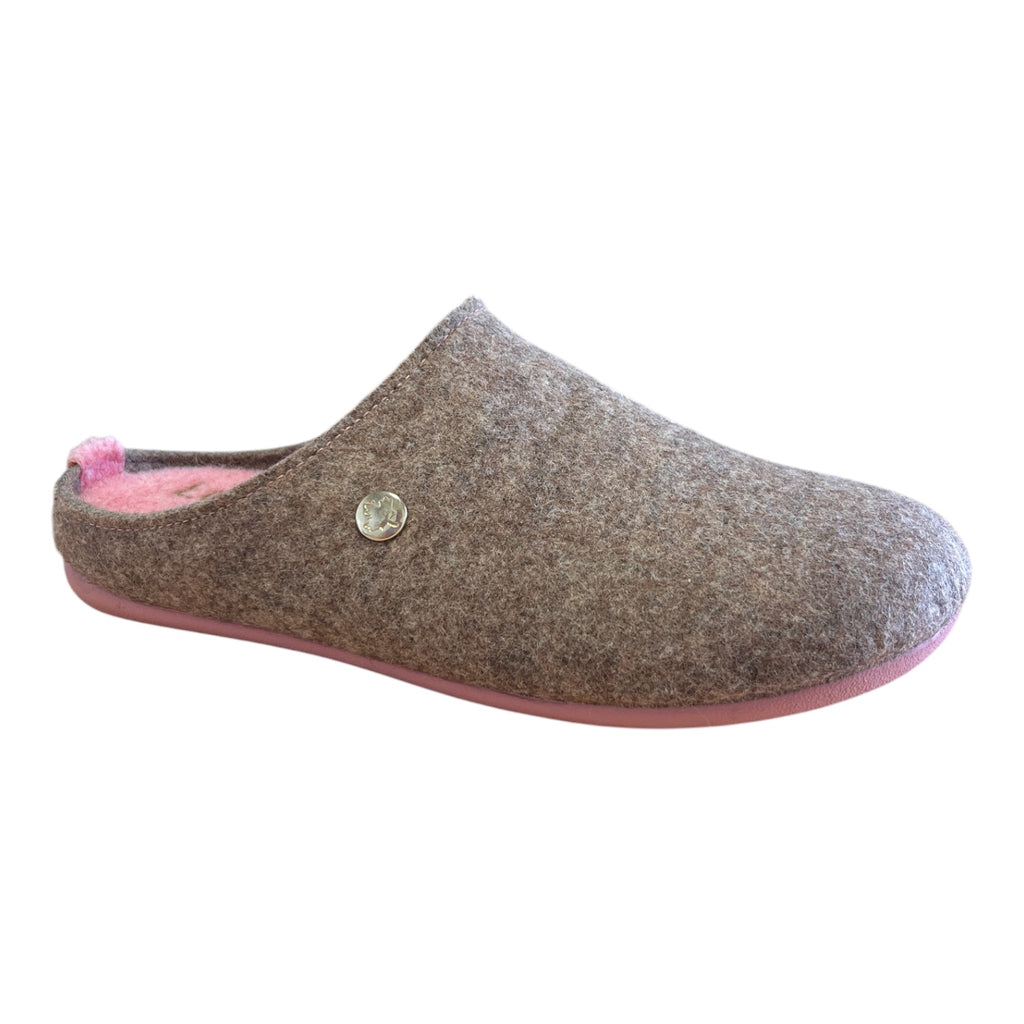 Lotus Rocia Taupe Mule Slippers