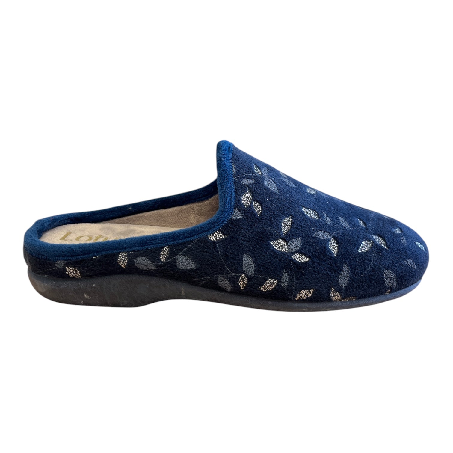 Lotus Cayetana Navy Mule Slippers