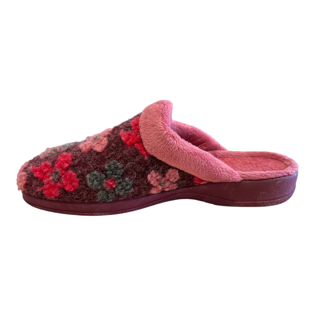 Lotus Burgundy and Pink Mule Slippers