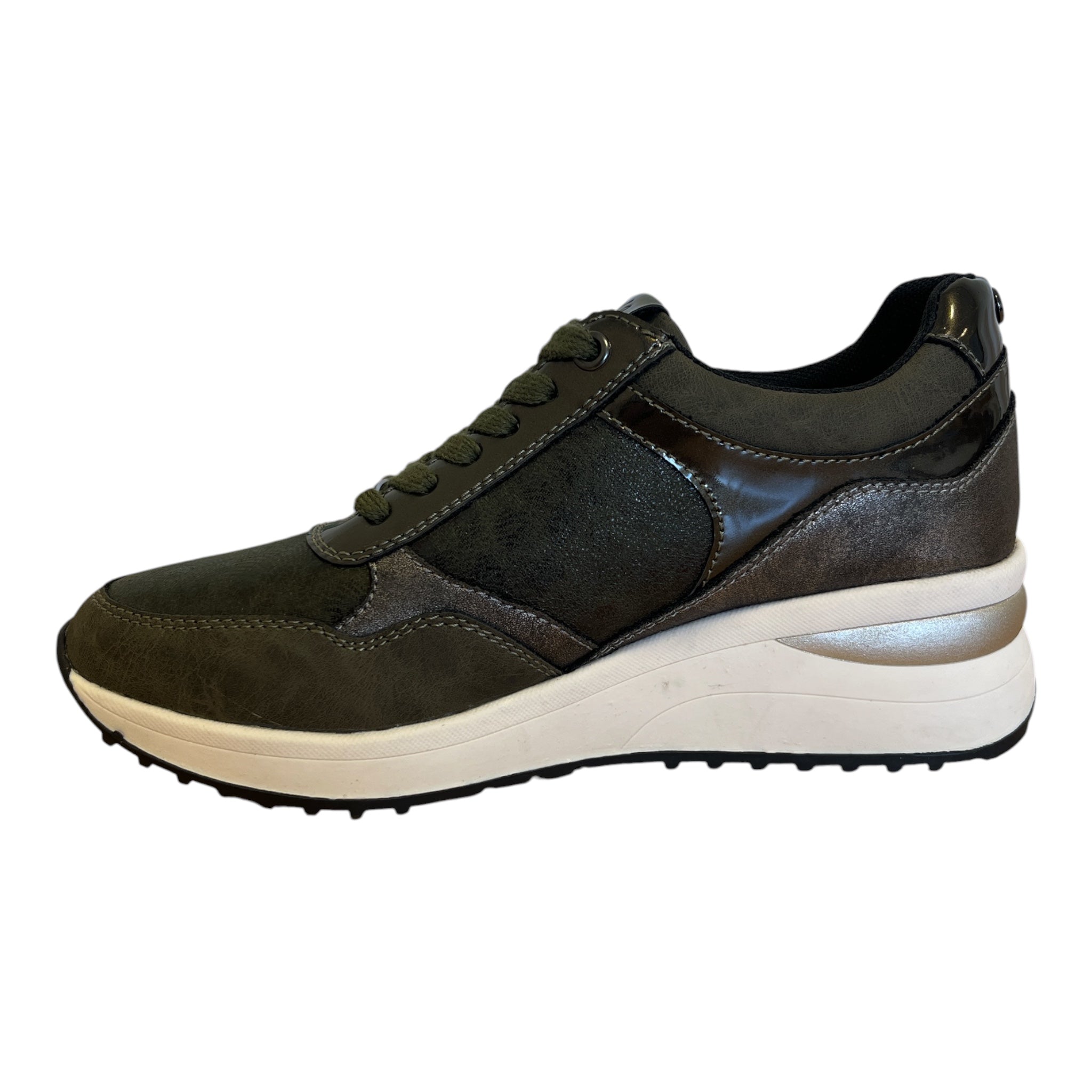 Lotus Pluto Khaki Wedge Trainers