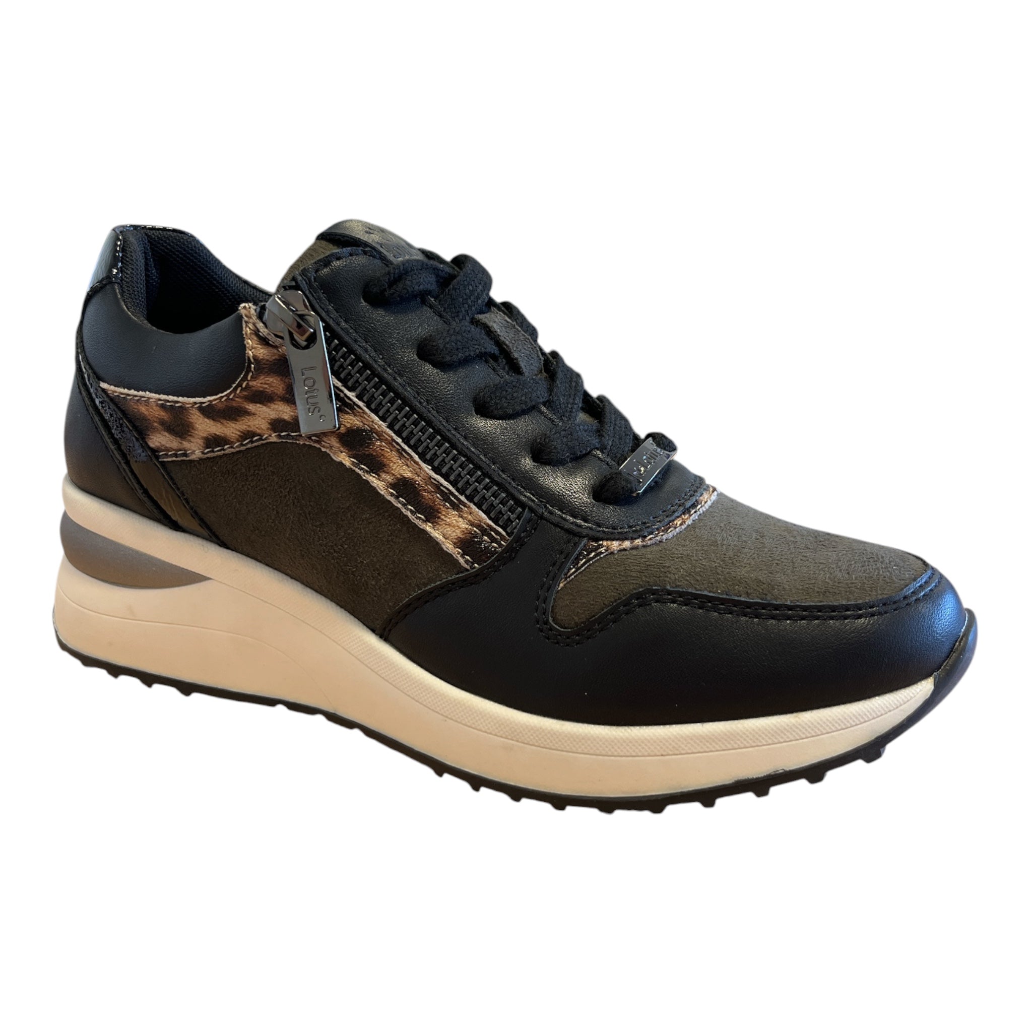 Lotus Venus Black and Khaki Trainers