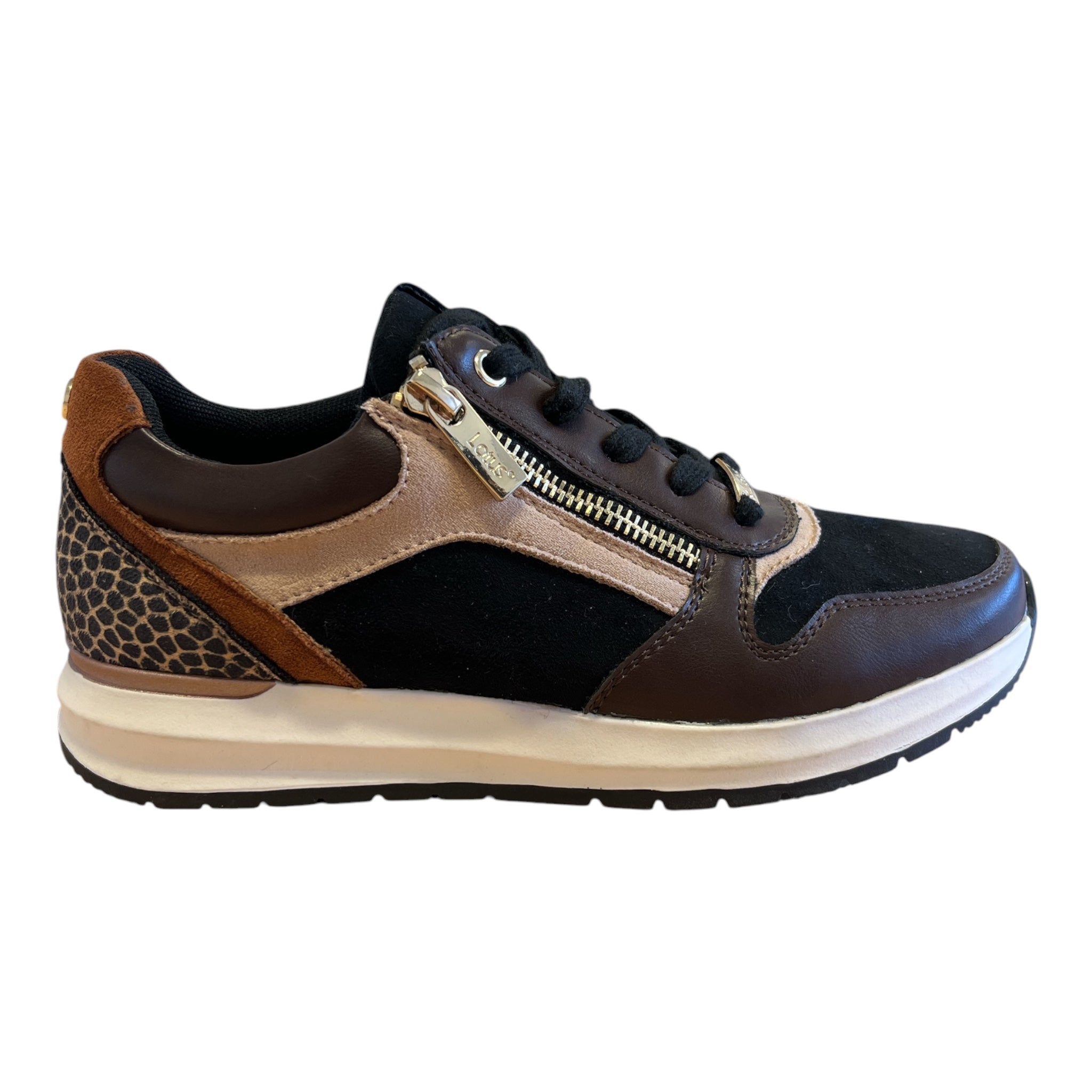 Lotus Venus Brown and Black Trainers