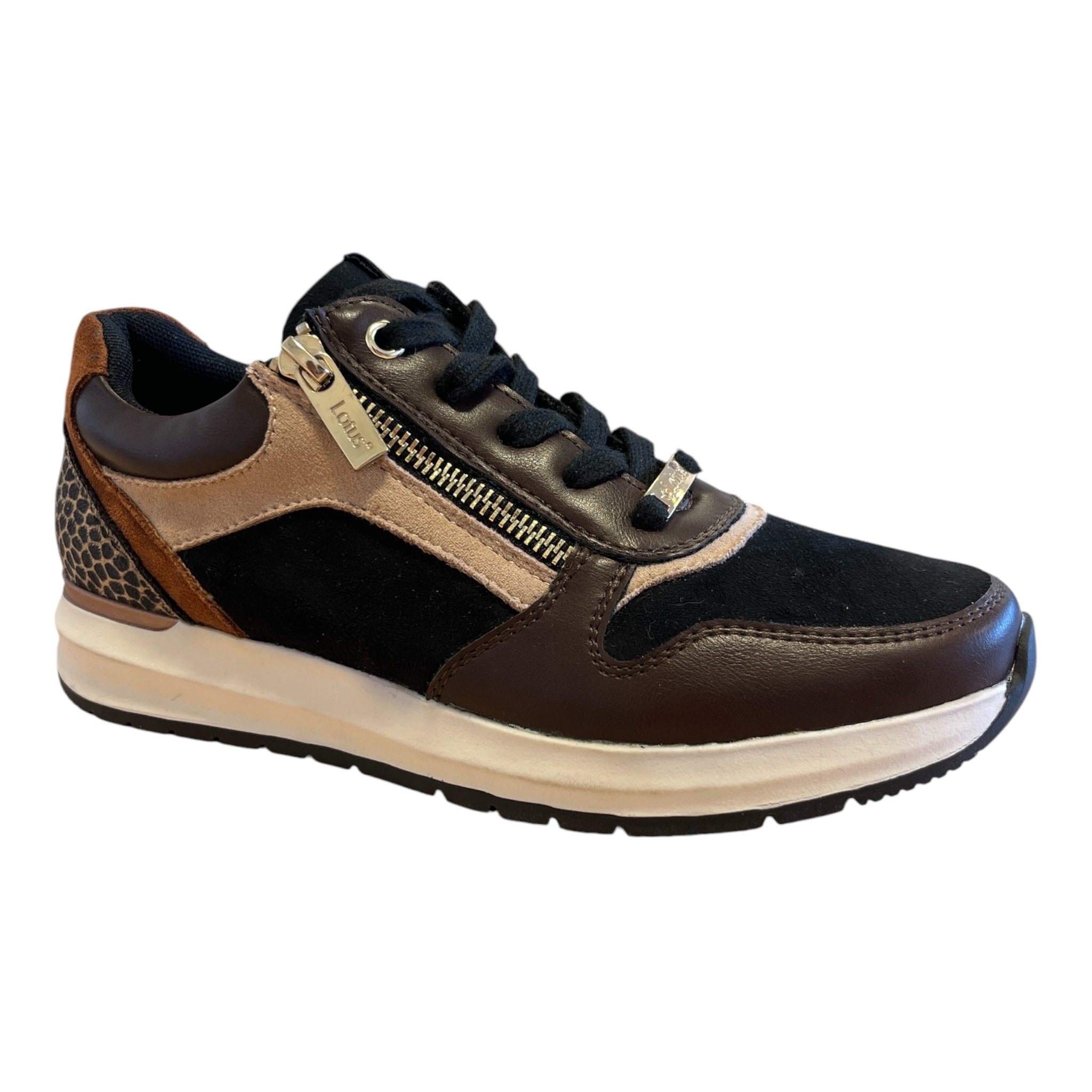 Lotus Venus Brown and Black Trainers