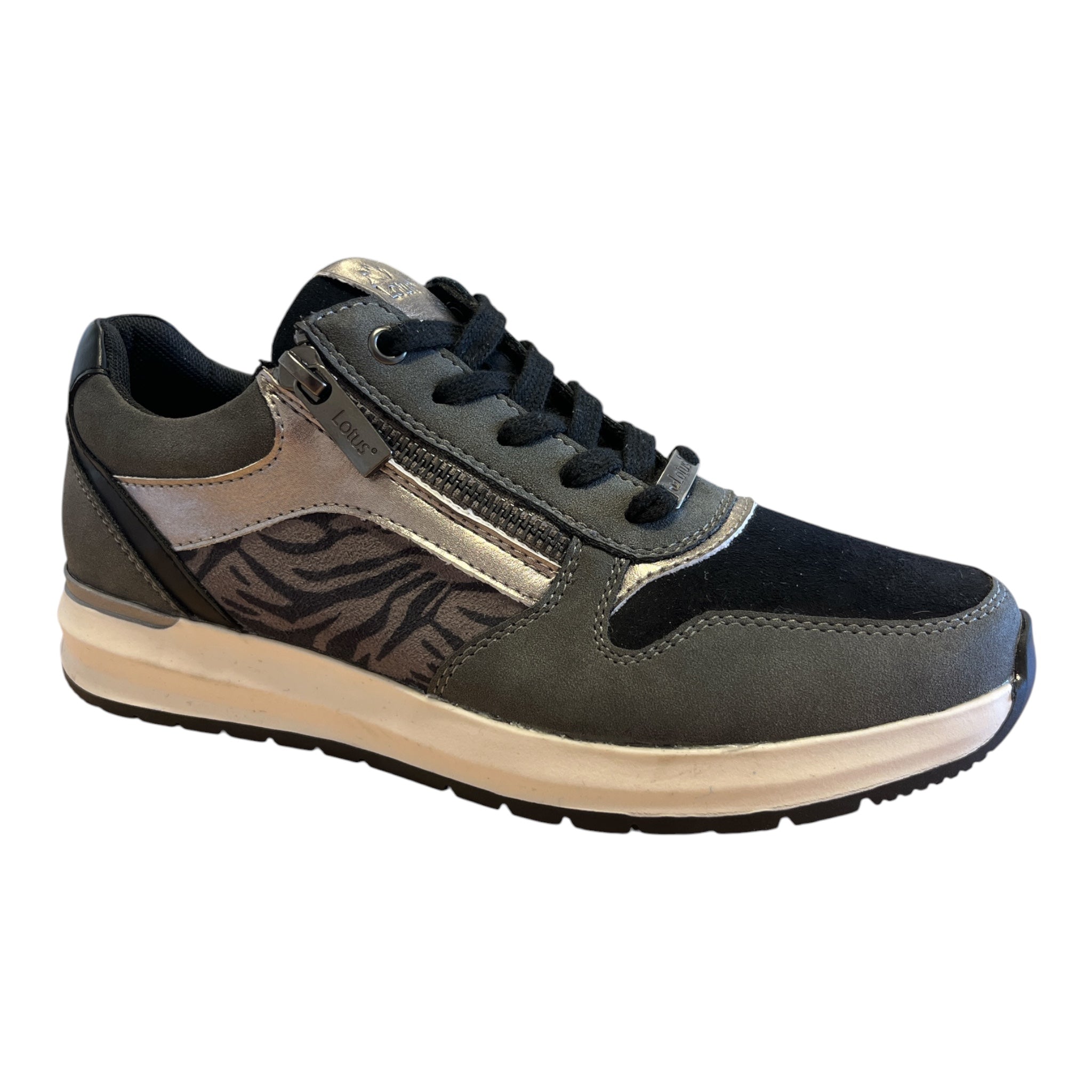 Lotus Venus Grey and Black Trainers