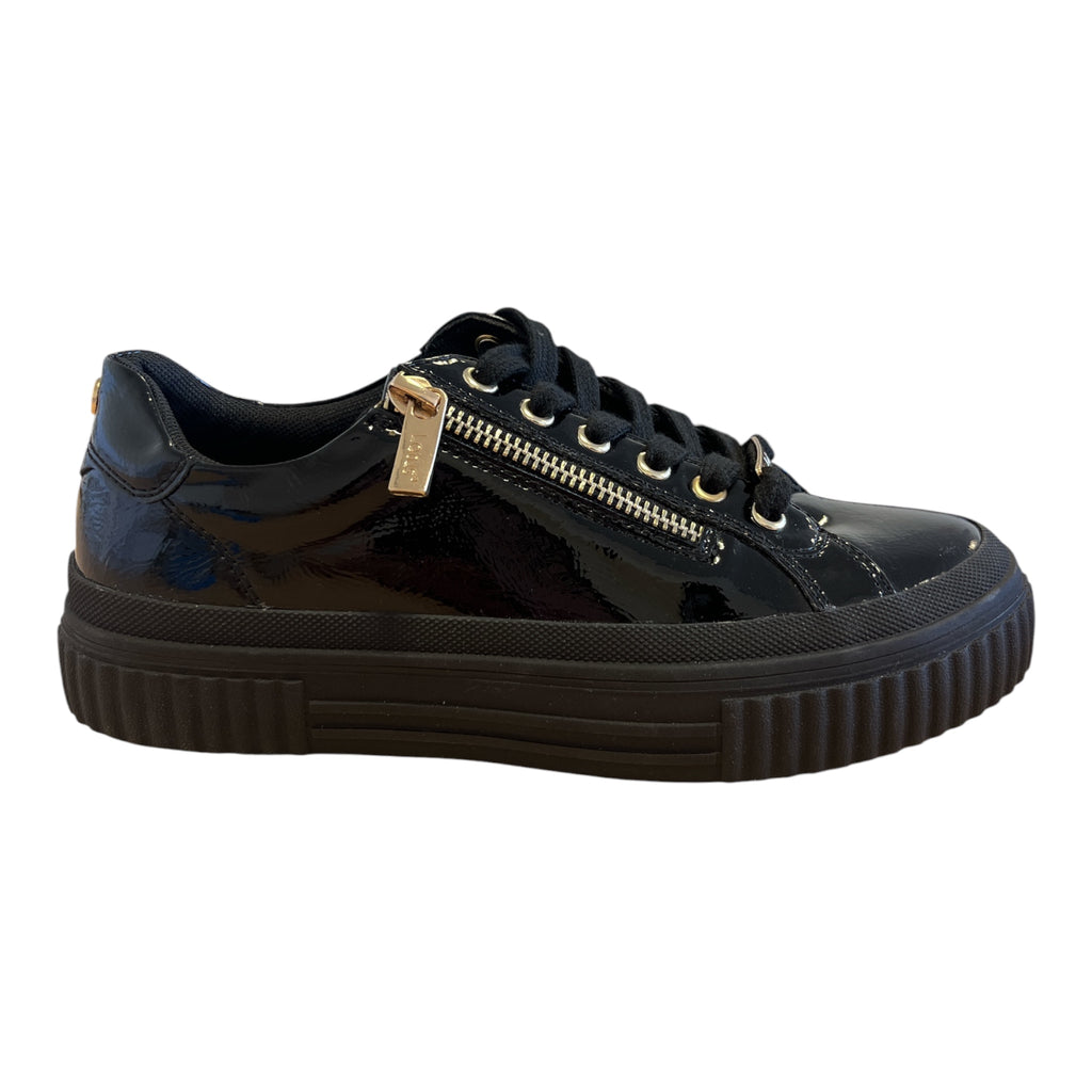 Lotus Alexa Black Patent Trainers