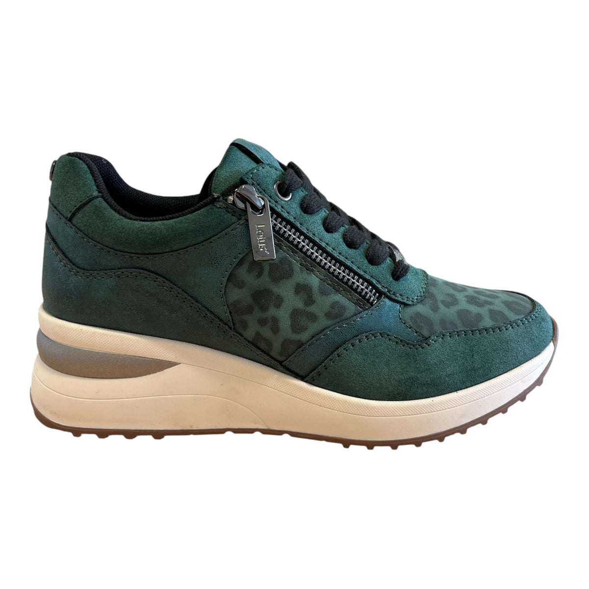 Lotus Pluto Green Wedge Trainers