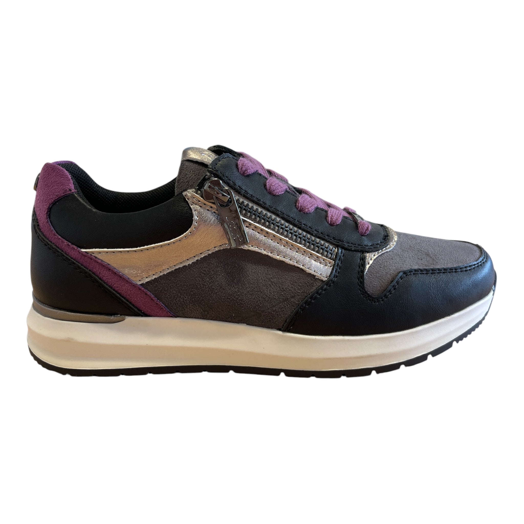 Lotus Venus Black and Purple Trainers