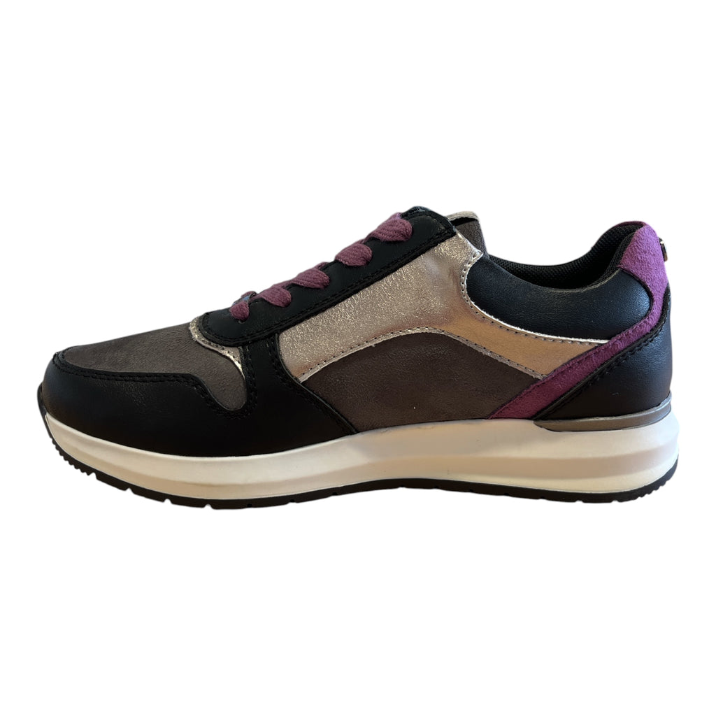 Lotus Venus Black and Purple Trainers
