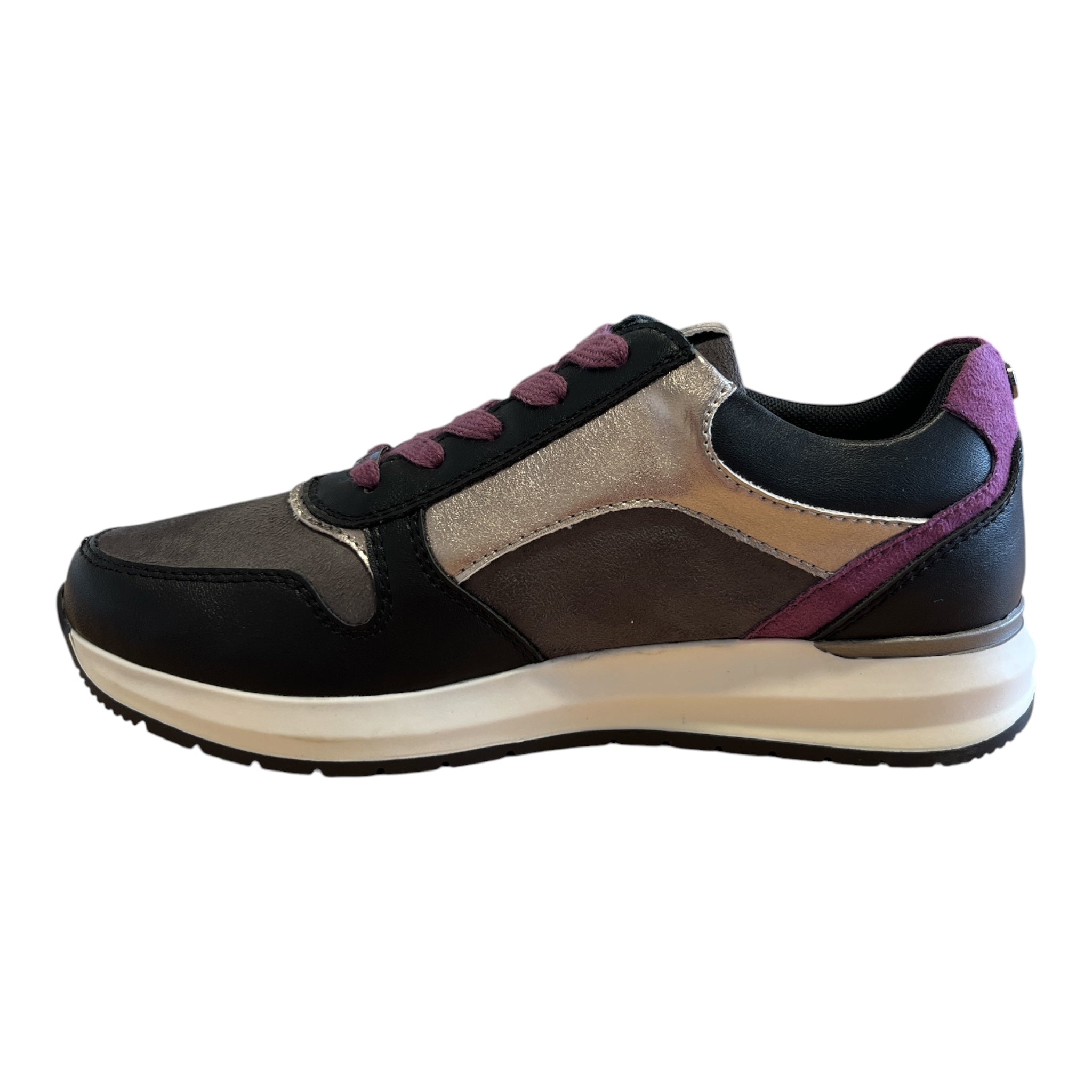 Lotus Venus Black and Purple Trainers