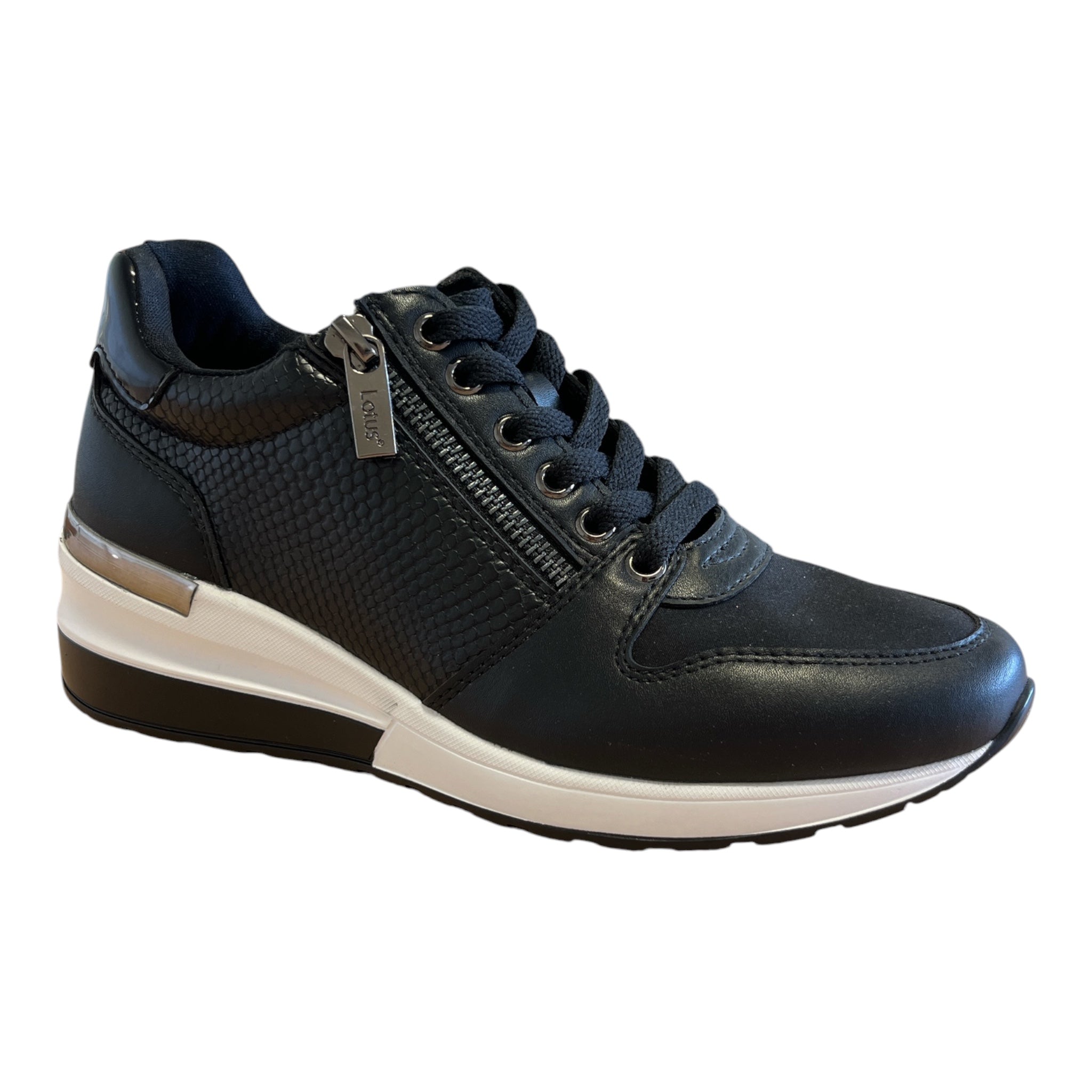 Lotus Isabella Black Trainers