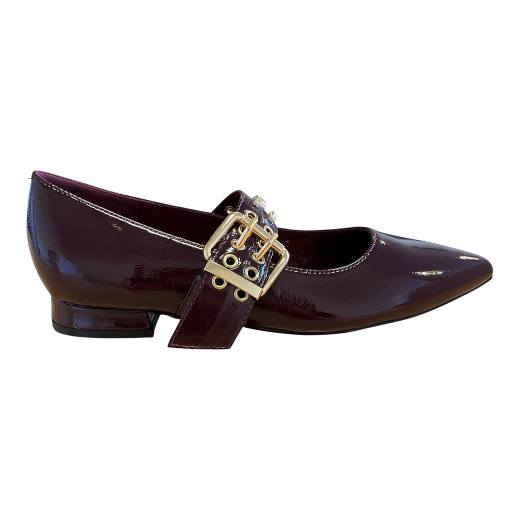 Xti Burgundy Patent Flat Shoes 146418