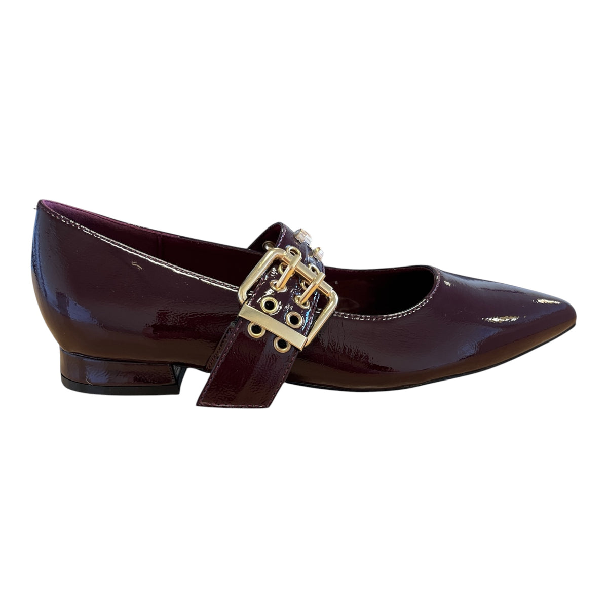 Xti Burgundy Patent Flat Shoes 146418