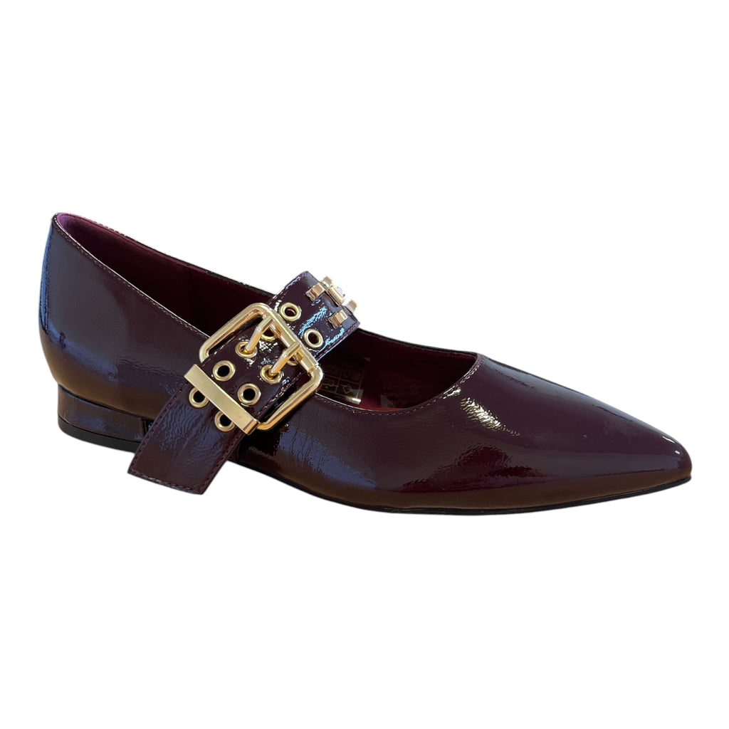 Xti Burgundy Patent Flat Shoes 146418