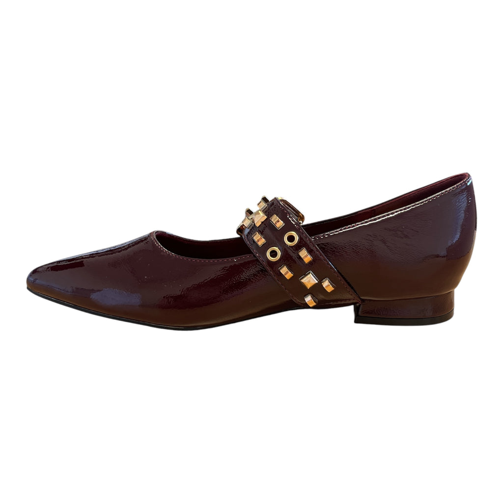 Xti Burgundy Patent Flat Shoes 146418