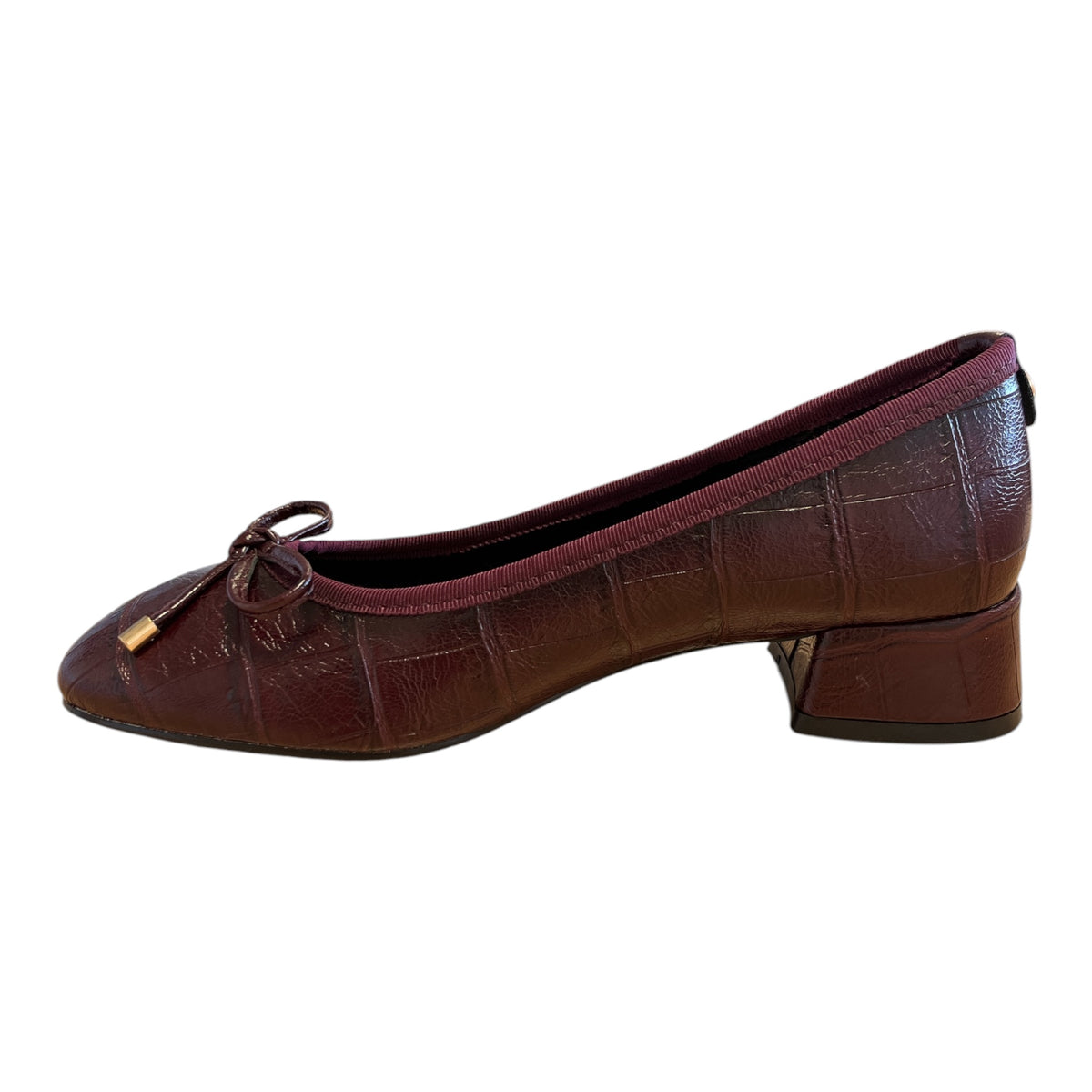 Xti Burgundy Croc Print Shoes 146377